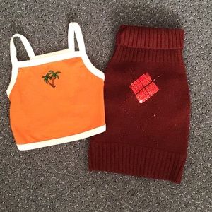 NWOT Dog Tiki Tank & Maroon Argyle Sparkly Sweater